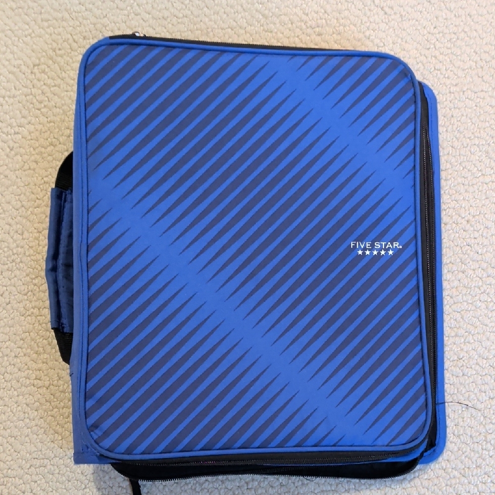 Five Star Men's Laptop Bag in Blue with Stripes